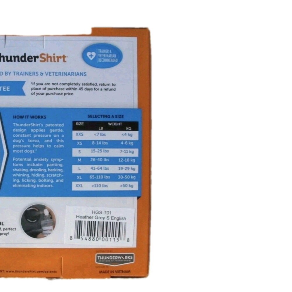 ThunderShirt Dog Anxiety Vest Small Gray Compression Wrap Calming Jacket Pet GUC - Picture 3 of 10
